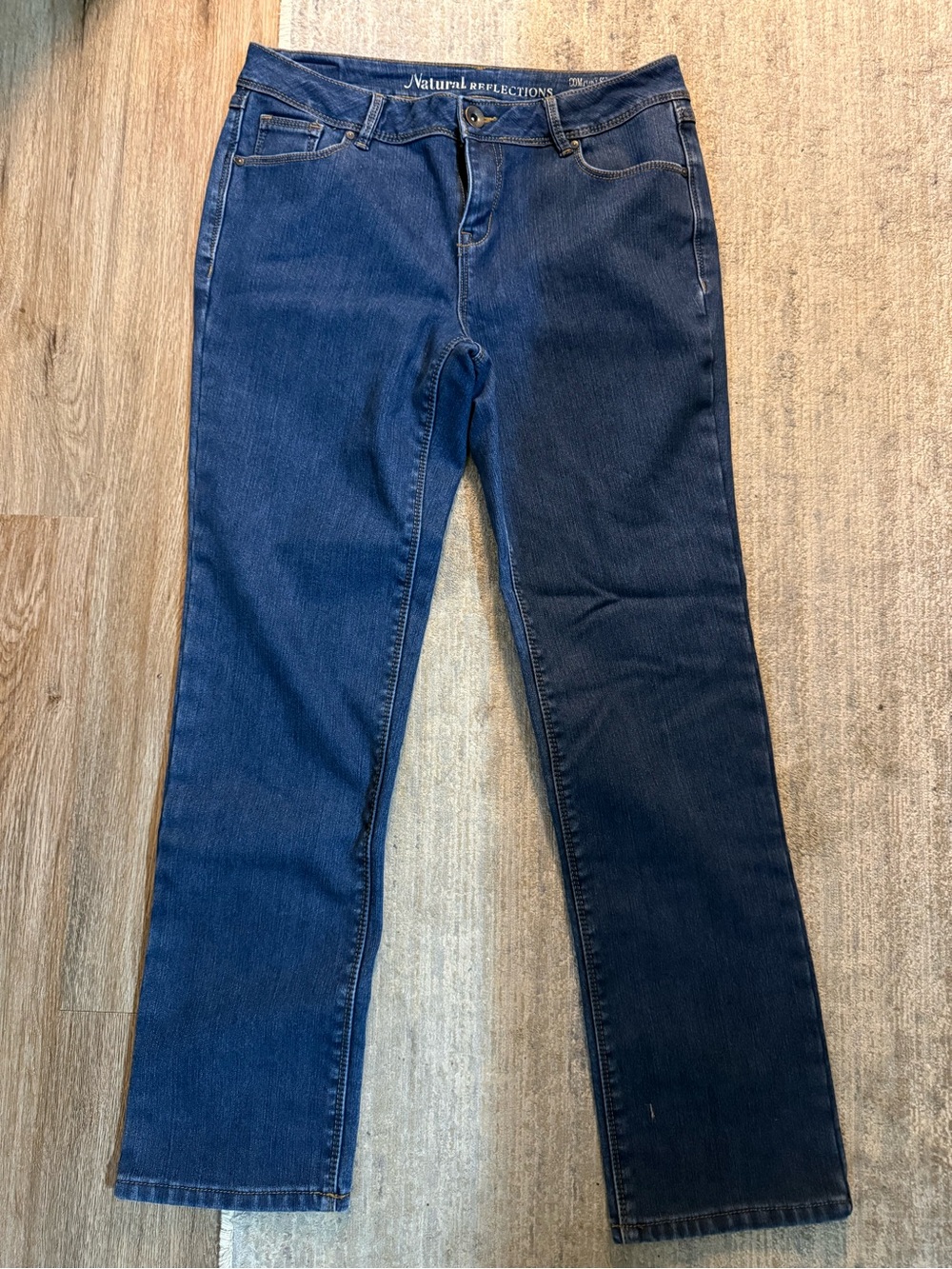 Natural Reflections Women's Dark Blue Boot-cut Fleece Lined Jeans